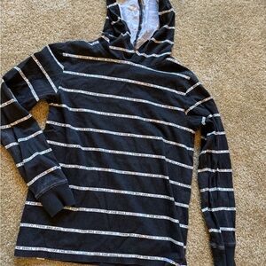 Black and White Striped Hoodie